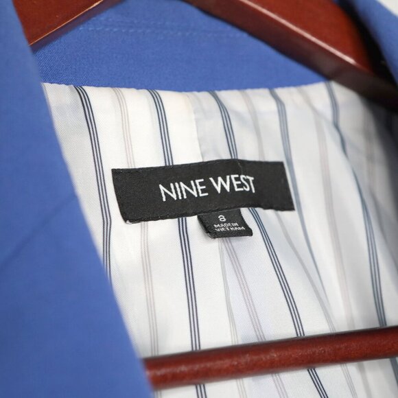 Nine West Blue Blazer Jacket Office Workwear Business Single Breasted Lined Sz 8 - Picture 5 of 10